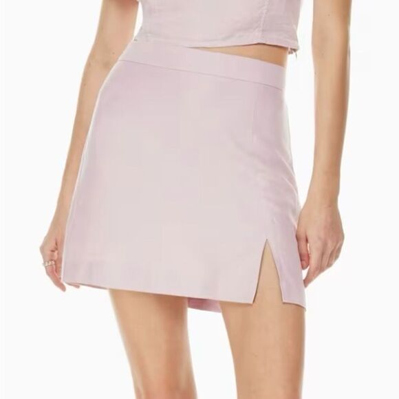Aritzia Wilfred Patio Linen Mini Skirt Lilac - Picture 1 of 8